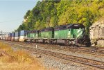 Three Dash-2's power a stack train east